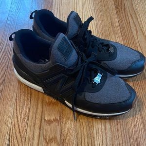 Mens New Balance 574 black and grey size 13